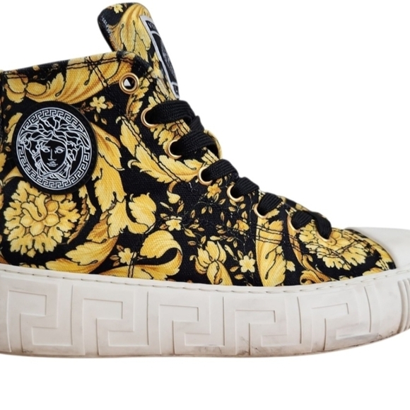 Versace Gold Barocco Medusa High Tops (Unisex) EU 38 US Mens 5.5 Wmns US 7 - Picture 4 of 8